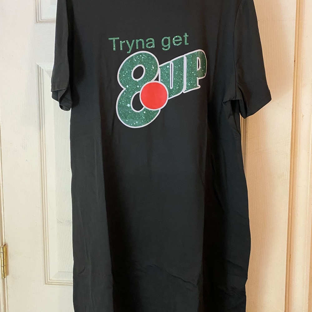 Black summer dress with Green and Red Design